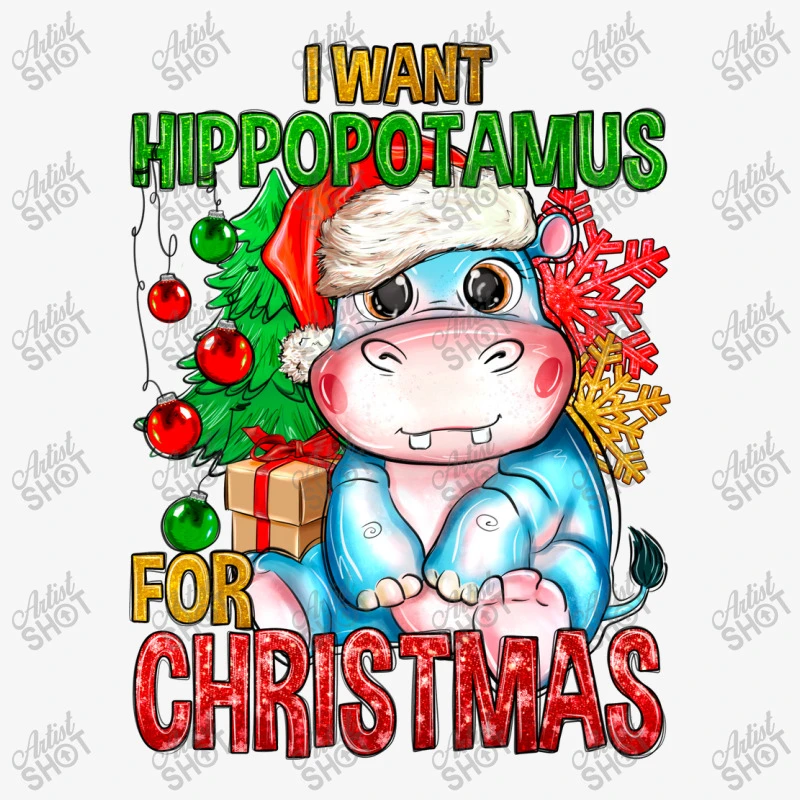 I Want Hippopotamus For Christmas Ladies Fitted T-Shirt 5 I Want Hippopotamus For Christmas Ladies Fitted T-Shirt - Image 5