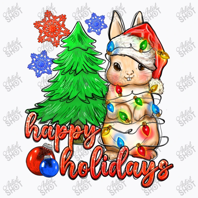 Happy Holidays Christmas Rabbit T-Shirt 5 Happy Holidays Christmas Rabbit T-Shirt - Image 5