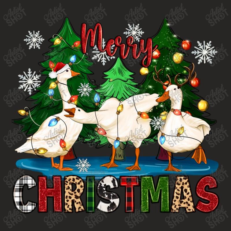 Merry Christmas Duck Ladies Fitted T-Shirt 5 Merry Christmas Duck Ladies Fitted T-Shirt - Image 5