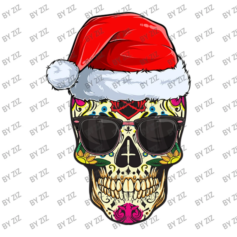 Christmas Sugar Skull Santa Merry Xmas Funny Holid Youth Tee 5 Christmas Sugar Skull Santa Merry Xmas Funny Holid Youth Tee - Image 5