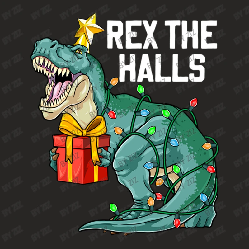 Christmas Dinosaur Rex The Halls Cute Boys Kids Tr Ladies Fitted T-Shirt 5 Christmas Dinosaur Rex The Halls Cute Boys Kids Tr Ladies Fitted T-Shirt - Image 5