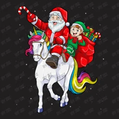 Christmas Santa Elf Riding Unicorn Xmas Magical Ra T-Shirt 9 Christmas Santa Elf Riding Unicorn Xmas Magical Ra T-Shirt -Santa Clothing Shop d.2526174197.25065794.s3.1 211f20 Wml6 800x800 1