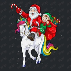 Christmas Santa Elf Riding Unicorn Xmas Magical Ra Crewneck Sweatshirt -Santa Clothing Shop d.2526174249.25065794.s3.1 25282a Wml6 800x800 1