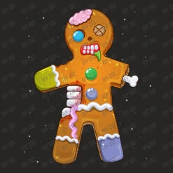 Zombie Christmas Gingerbread Man Scary Xmas Krampu Ladies Fitted T-Shirt -Santa Clothing Shop d.2526202966.25072593.s3.1 272624 Wml6 800x800 1