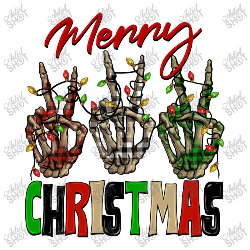 Merry Christmas Skeleton Hands Youth Tee 5 Merry Christmas Skeleton Hands Youth Tee - Image 5