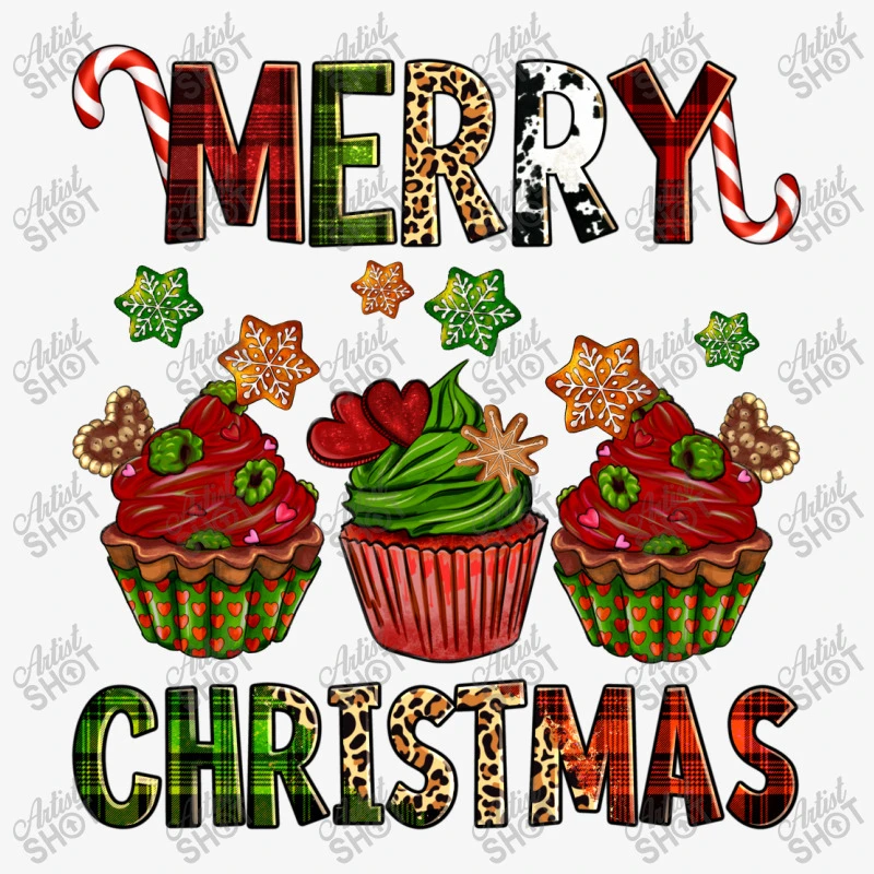 Merry Christmas Cupcakes Ladies Fitted T-Shirt 5 Merry Christmas Cupcakes Ladies Fitted T-Shirt - Image 5
