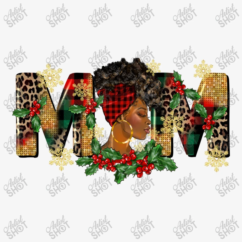 Afro Woman Christmas Mom Ladies Fitted T-Shirt 5 Afro Woman Christmas Mom Ladies Fitted T-Shirt - Image 5