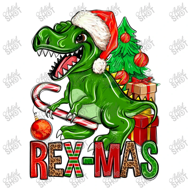 Rex-mas Christmas T-Rex Youth Tee 5 Rex-mas Christmas T-Rex Youth Tee - Image 5