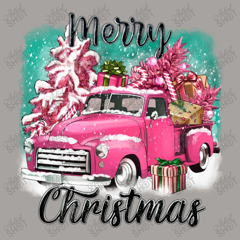 Pink Merry Christmas Truck Racerback Tank 5 Pink Merry Christmas Truck Racerback Tank - Image 5