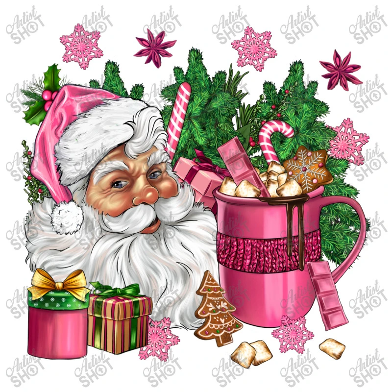 Pink Christmas Hot Chocolate Coffee Cup With Santa Youth Hoodie 5 Pink Christmas Hot Chocolate Coffee Cup With Santa Youth Hoodie - Image 5