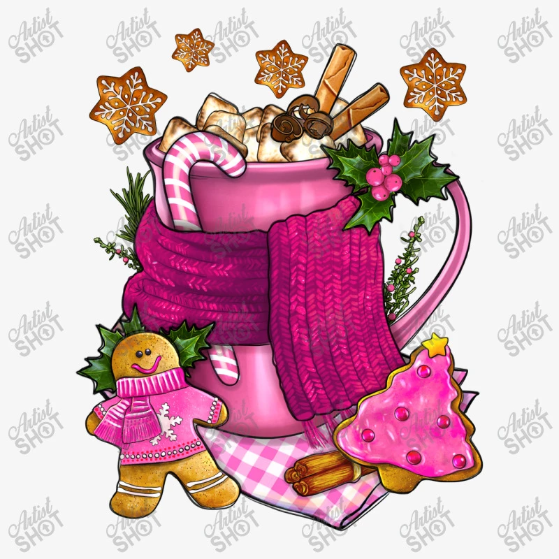 Pink Christmas Coffee Drink Ladies Fitted T-Shirt 5 Pink Christmas Coffee Drink Ladies Fitted T-Shirt - Image 5