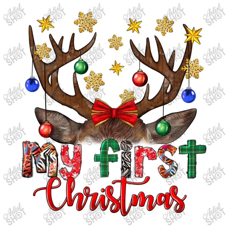 My First Christmas With Reindeer Youth Tee 5 My First Christmas With Reindeer Youth Tee - Image 5