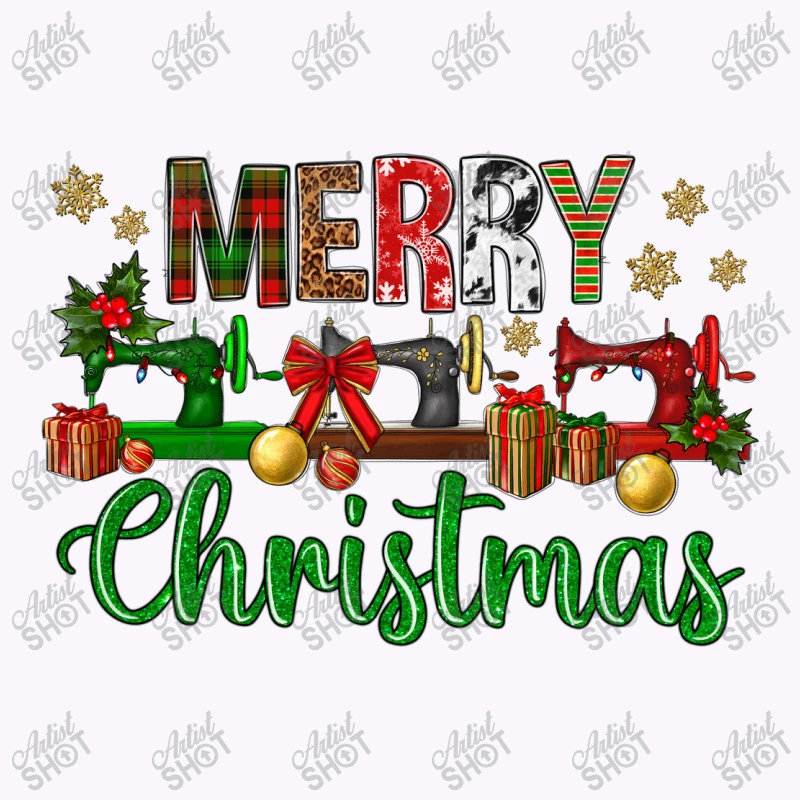 Merry Christmas Sewing Machine Tank Top 5 Merry Christmas Sewing Machine Tank Top - Image 5