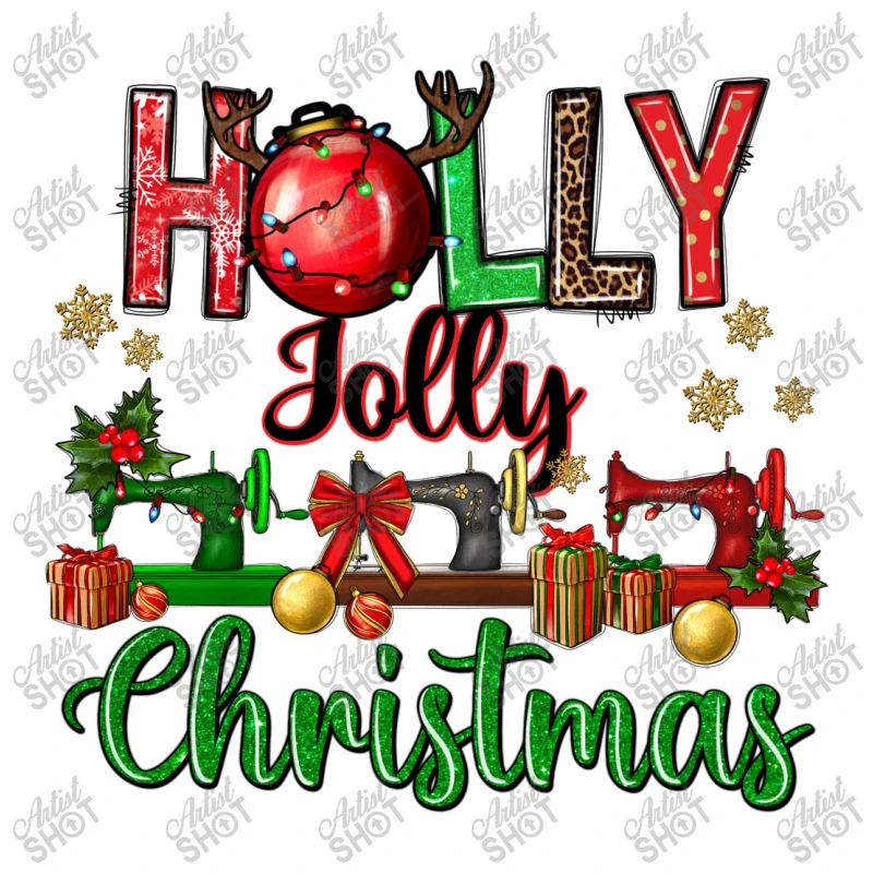 Holly Jolly Christmas Sewing Machines Youth Sweatshirt 5 Holly Jolly Christmas Sewing Machines Youth Sweatshirt - Image 5