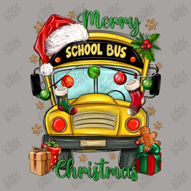 Merry Christmas School Bus And Gift Boxes Racerback Tank 5 Merry Christmas School Bus And Gift Boxes Racerback Tank - Image 5