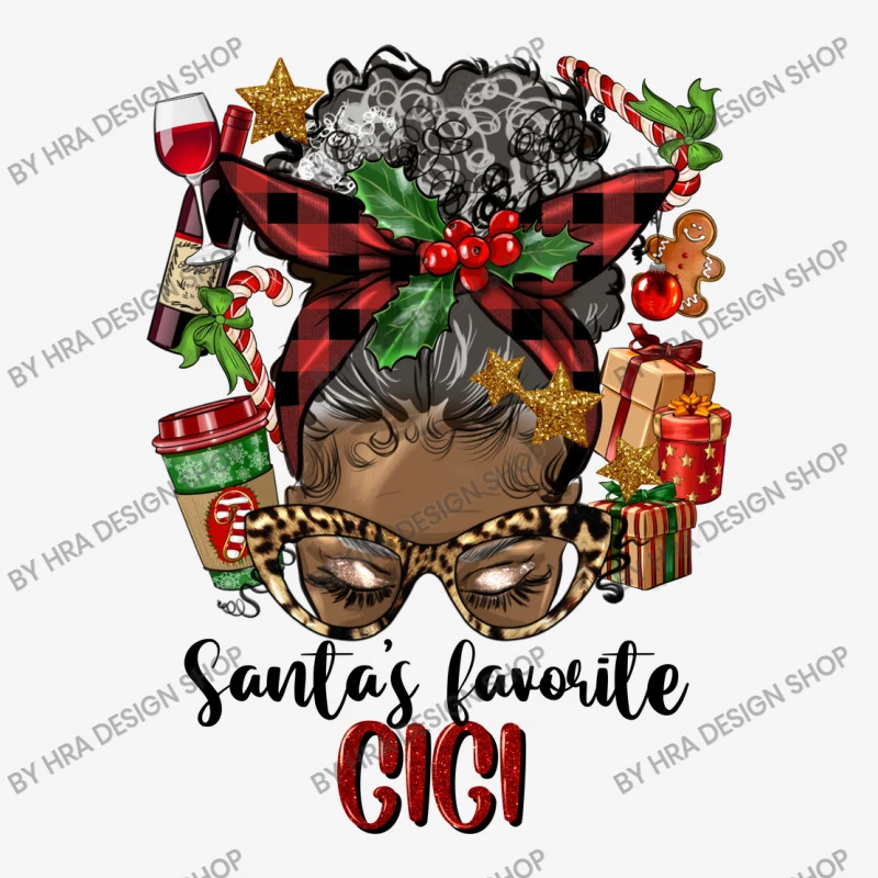 Afro Messy Bun Christmas Gigi Slide Sandal 4 Afro Messy Bun Christmas Gigi Slide Sandal - Image 4