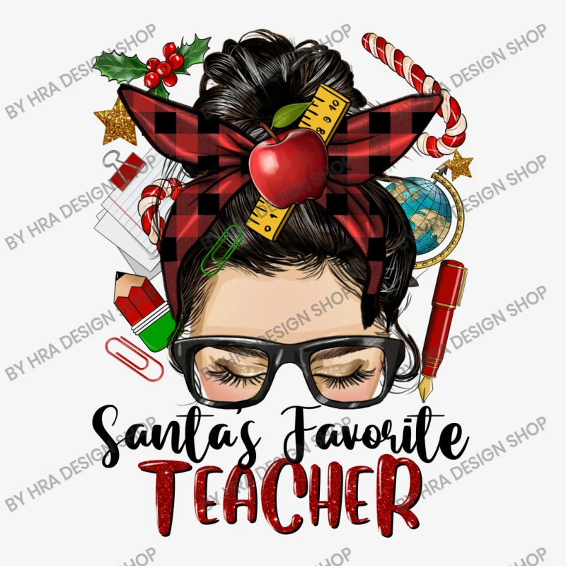 Messy Bun Christmas Teacher Slide Sandal 4 Messy Bun Christmas Teacher Slide Sandal - Image 4