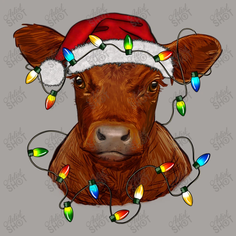 Christmas Baby Red Angus Calf With Lights Racerback Tank 5 Christmas Baby Red Angus Calf With Lights Racerback Tank - Image 5