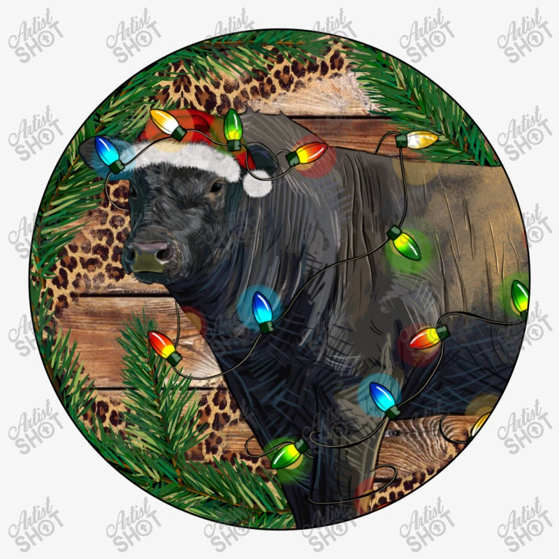 Black Angus Bull With Christmas Lights Ladies Fitted T-Shirt 5 Black Angus Bull With Christmas Lights Ladies Fitted T-Shirt - Image 5