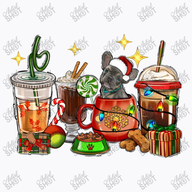 Christmas Coffee Cups With French Bulldog T-Shirt 5 Christmas Coffee Cups With French Bulldog T-Shirt - Image 5