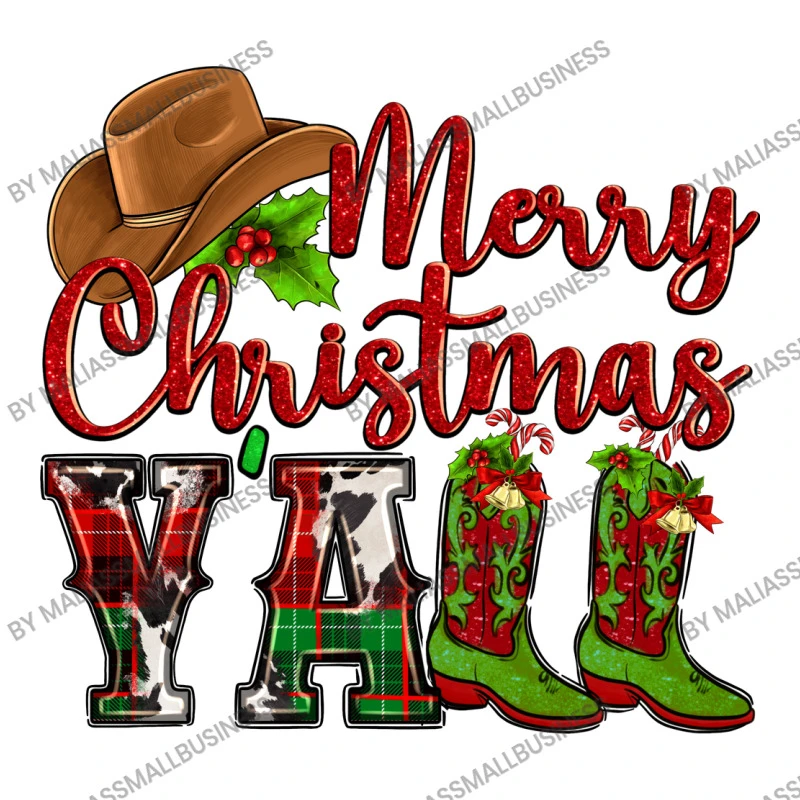 Merry Christmas Y'all Cowboy Women's V-Neck T-Shirt 5 Merry Christmas Y'all Cowboy Women's V-Neck T-Shirt - Image 5