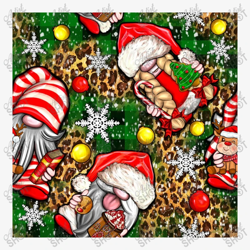 Christmas Gnomes Seamless Digital Paper Ladies Fitted T-Shirt 5 Christmas Gnomes Seamless Digital Paper Ladies Fitted T-Shirt - Image 5