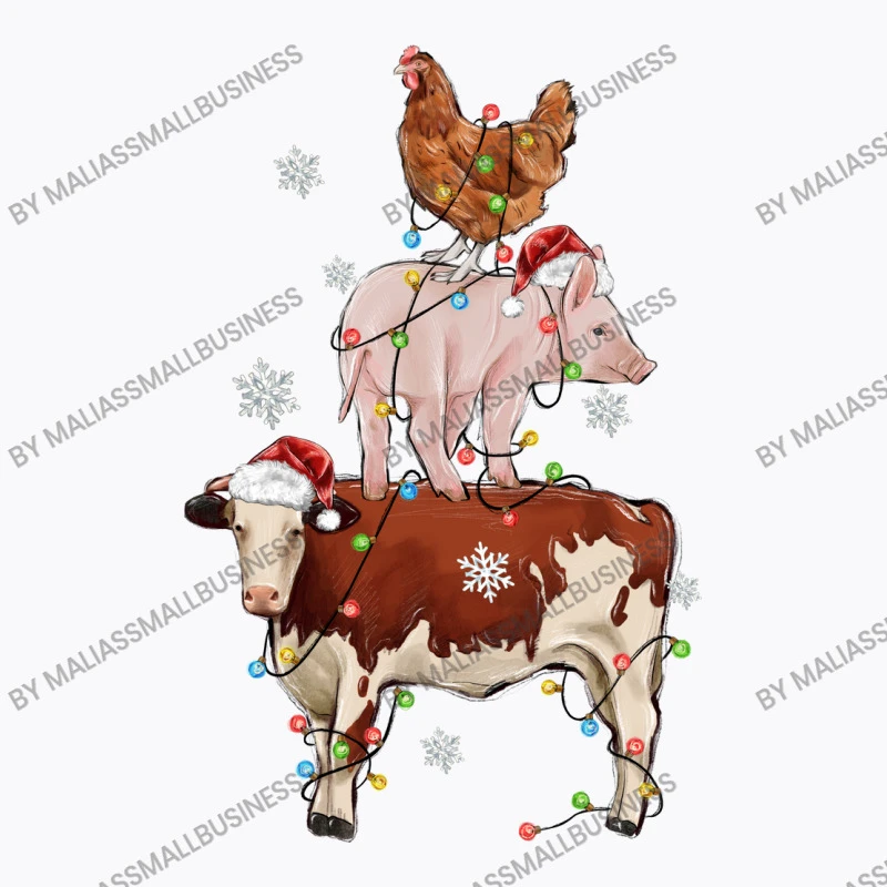 Merry Christmas Farm Animals T-Shirt 5 Merry Christmas Farm Animals T-Shirt - Image 5