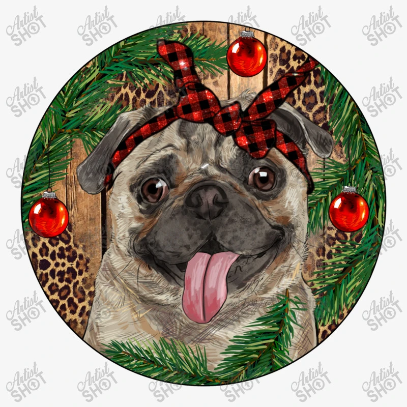 Christmas Pug With Leopard Ladies Fitted T-Shirt 5 Christmas Pug With Leopard Ladies Fitted T-Shirt - Image 5