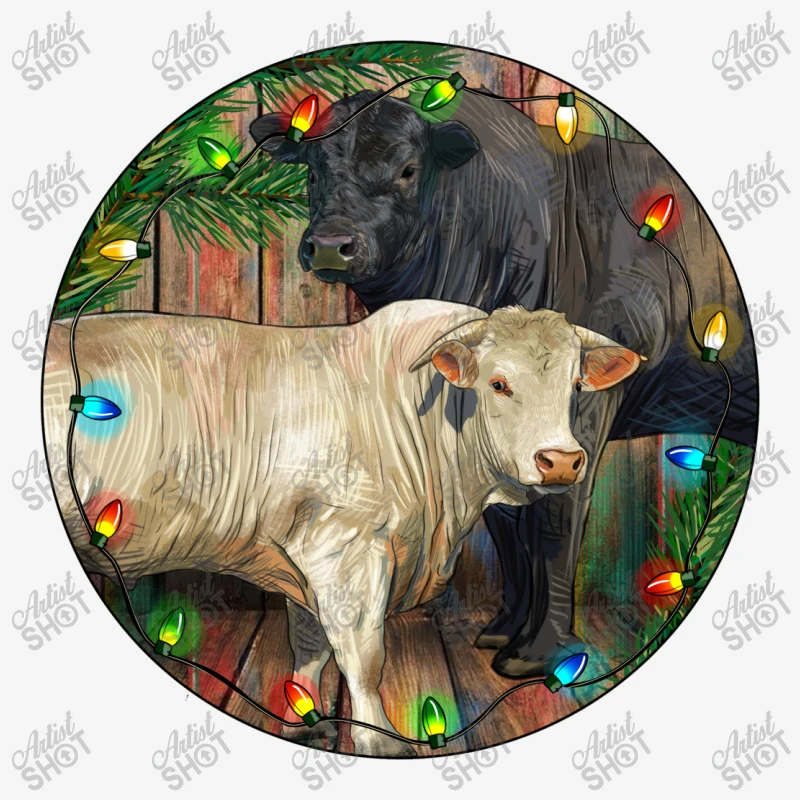 Christmas Charolais Bull And Black Angus Bull Baby Bibs 2 Christmas Charolais Bull And Black Angus Bull Baby Bibs - Image 2