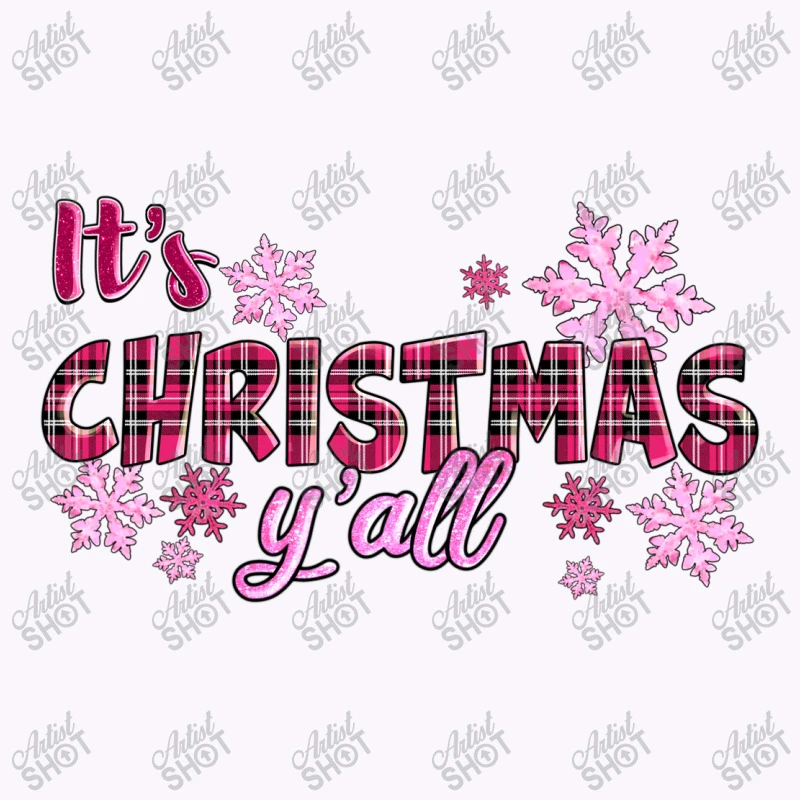 It's Christmas Y'all Season Pink Christmas Tank Top 5 It's Christmas Y'all Season Pink Christmas Tank Top - Image 5