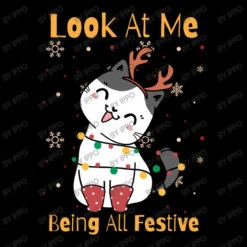 Look At Me Being All Festive Funny Cat Christmas Youth Sweatshirt -Santa Clothing Shop d.2526787349.25097046.s3.1 000000 SXBwbw 800x800 1