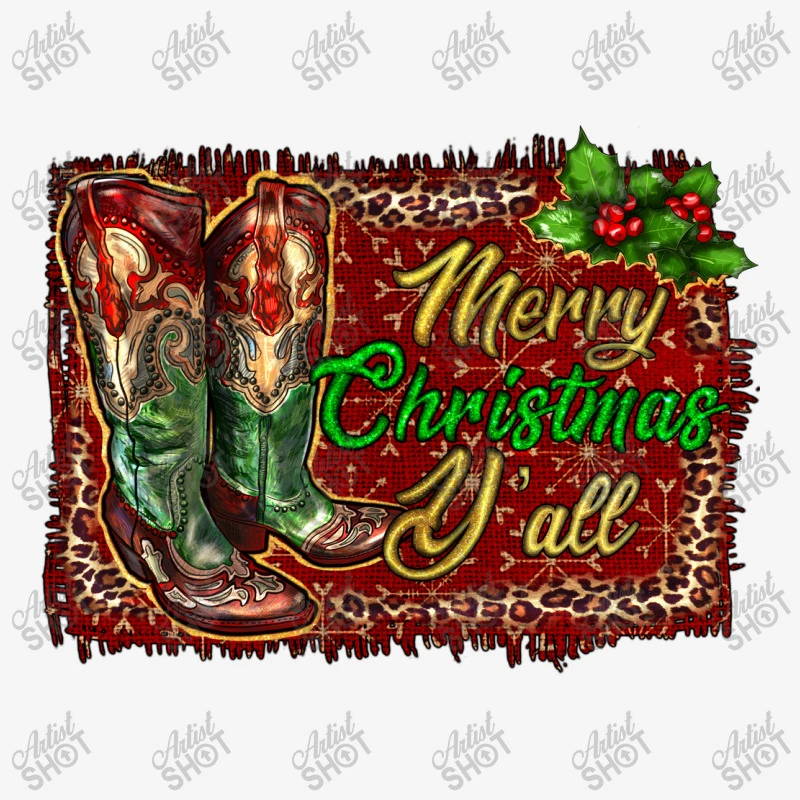 Merry Christmas Y'all Boots Slide Sandal 4 Merry Christmas Y'all Boots Slide Sandal - Image 4