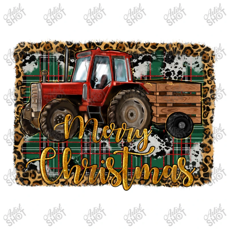 Merry Christmas Farm Tractor Crop Top 3 Merry Christmas Farm Tractor Crop Top - Image 3