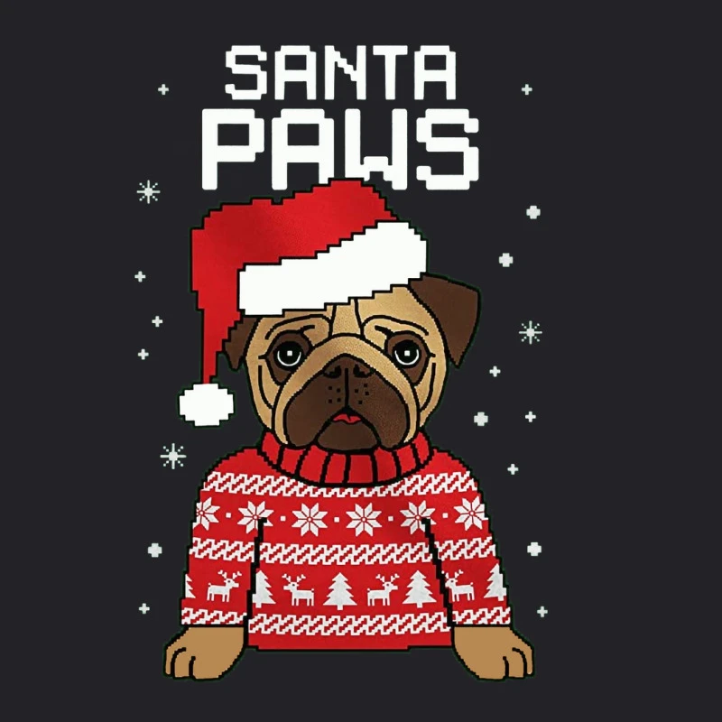 Santa Paws Merry Christmas Youth Tee 5 Santa Paws Merry Christmas Youth Tee - Image 5