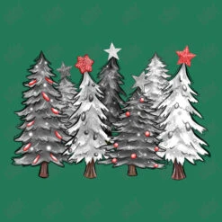 Black And White Christmas Trees With Lights Ladies Fitted T-Shirt -Santa Clothing Shop d.2527095469.25068711.s3.1 237857 YXJ0aXN0c2hvdA 800x800 1