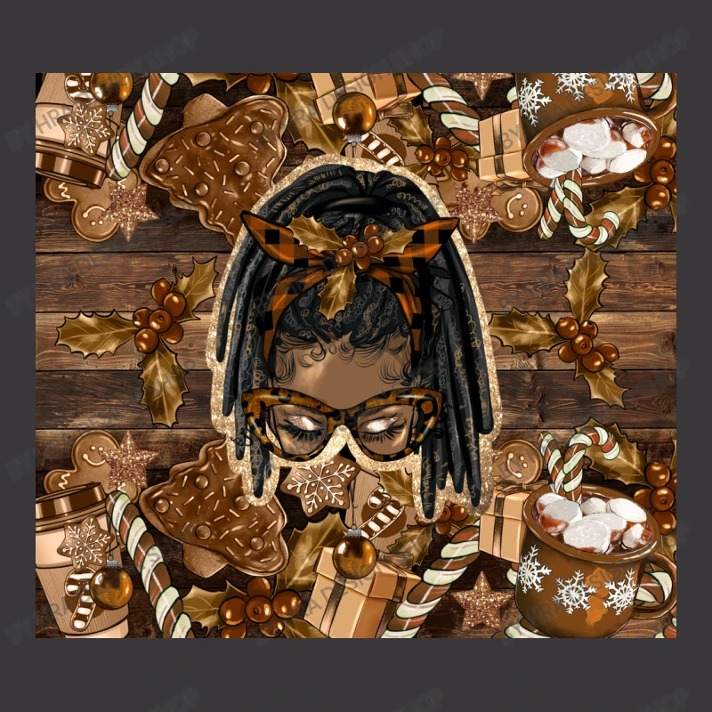 Afro Messy Bun Locs Ponytail Melanin Christmas Ladies Curvy T-Shirt 3 Afro Messy Bun Locs Ponytail Melanin Christmas Ladies Curvy T-Shirt - Image 3