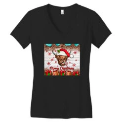 Merry Christmas Cow Women's V-Neck T-Shirt -Santa Clothing Shop pd.2293907495.72.23350074.s3.1 front black ffffff none x10.488y10.488 117.024 800x800 1