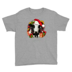 Christmas Holstein Youth Tee -Santa Clothing Shop pd.2296564595.37.23349448.s3.1 front heather grey ffffff none x7.1y7.1 114.8 800x800 1