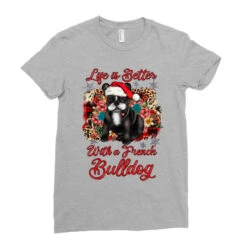 Christmas Life Is Better With A French Bulldog Ladies Fitted T-Shirt -Santa Clothing Shop pd.2298424288.36.23348595.s3.1 front heather grey ffffff none x4.6y4.6 144.8 800x800 1