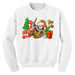 Joy Christmas Sloth Youth Sweatshirt -Santa Clothing Shop pd.2524079784.52.25058393.s3.1 front white ffffff none x0y0 169 800x800 1