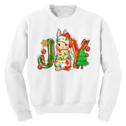 Joy Christmas Rabbit Youth Sweatshirt -Santa Clothing Shop pd.2524081409.52.25058392.s3.1 front white ffffff none x0y0 169 800x800 1