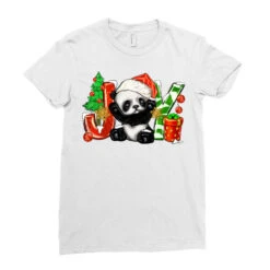 Joy Christmas Panda Ladies Fitted T-Shirt -Santa Clothing Shop pd.2524083520.36.25058383.s3.1 front white ffffff none x0y0 154 800x800 1