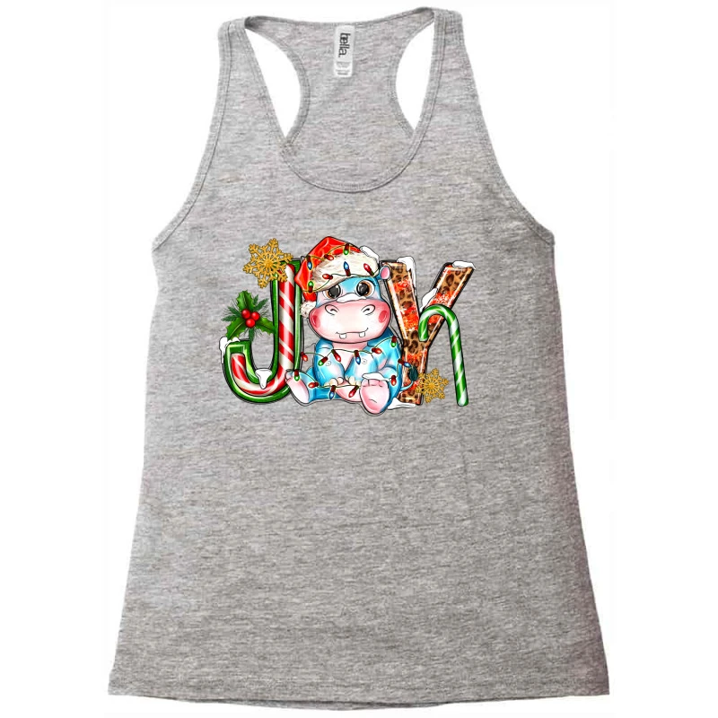 Joy Christmas Hippopotamus Racerback Tank 3 Joy Christmas Hippopotamus Racerback Tank - Image 3