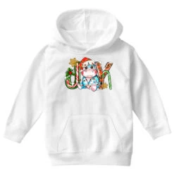 Joy Christmas Hippopotamus Youth Hoodie -Santa Clothing Shop pd.2524083798.53.25058381.s3.1 front white ffffff none x0y0 113 800x800 1