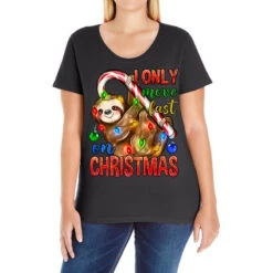 I Only Move Fast On Christmas Sloth Ladies Curvy T-Shirt