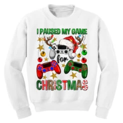 I Paused My Game For Christmas Game Controller Youth Sweatshirt 7 I Paused My Game For Christmas Game Controller Youth Sweatshirt -Santa Clothing Shop pd.2524173721.52.25058280.s3.1 front white ffffff none x0y0 169 800x800 1