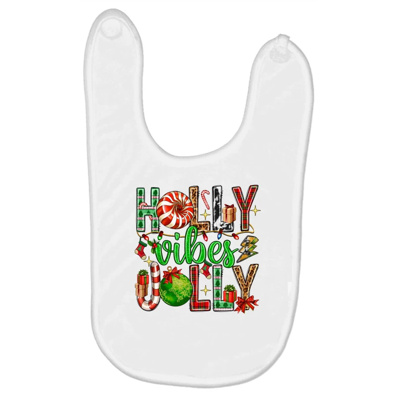 Holly Jolly Vibes With Christmas Candies Baby Bibs 1 Holly Jolly Vibes With Christmas Candies Baby Bibs