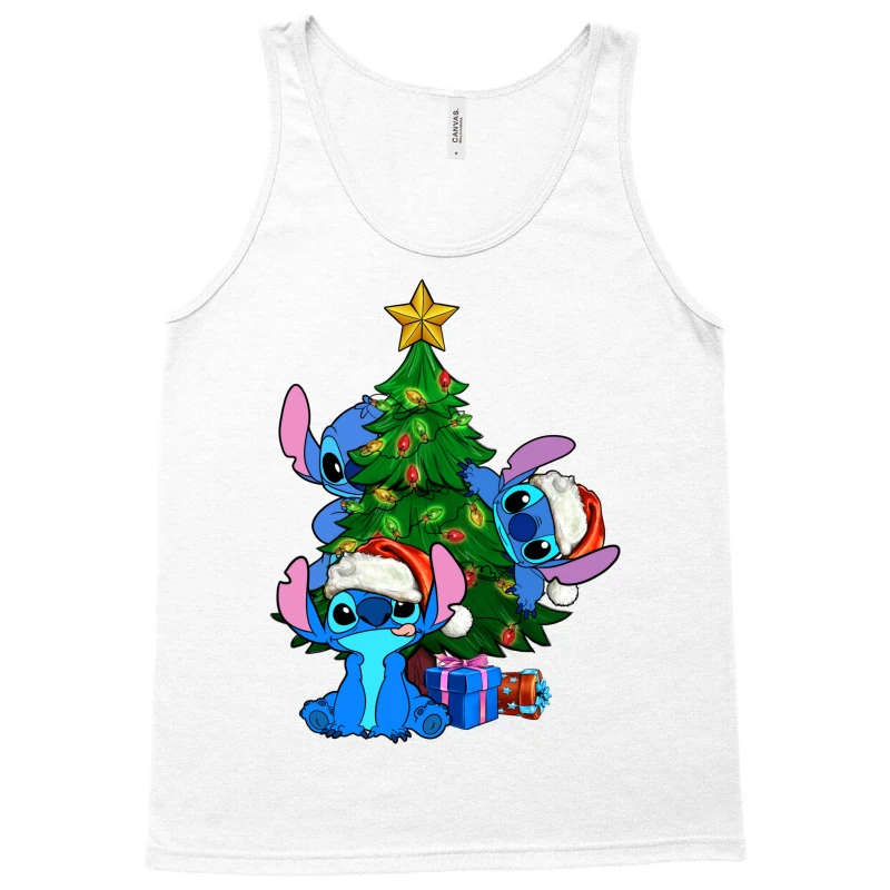 Stitch Christmas Tree Tank Top 3 Stitch Christmas Tree Tank Top - Image 3
