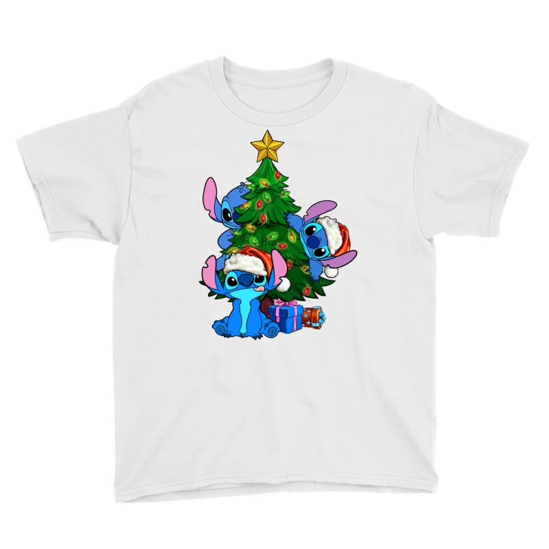 Stitch Christmas Tree Youth Tee 3 Stitch Christmas Tree Youth Tee - Image 3