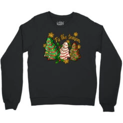 Tis The Season Christmas Cake Crewneck Sweatshirt -Santa Clothing Shop pd.2525724286.32.25077345.s3.1 front black ffffff none x0y8 124 800x800 1